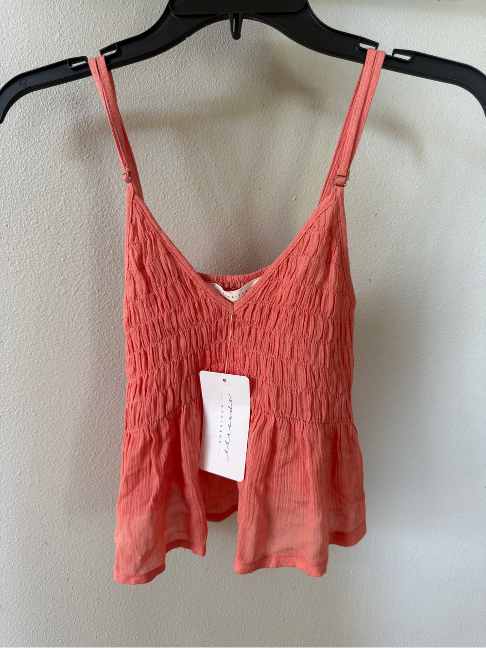 American Threads XSmall Small Boho Tank Flowy Summer Coral Orange Tank Top